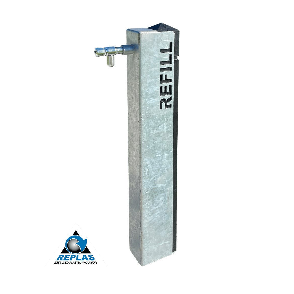 right side BF400P right side BF400P Stainless - with logo - with logo BF400P Bottle Refill Station in collaboration with Replas